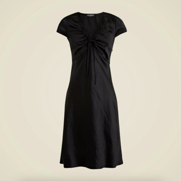 J Crew Short Sleeve Slip Dress in Textured Satin - Picture 2 of 6